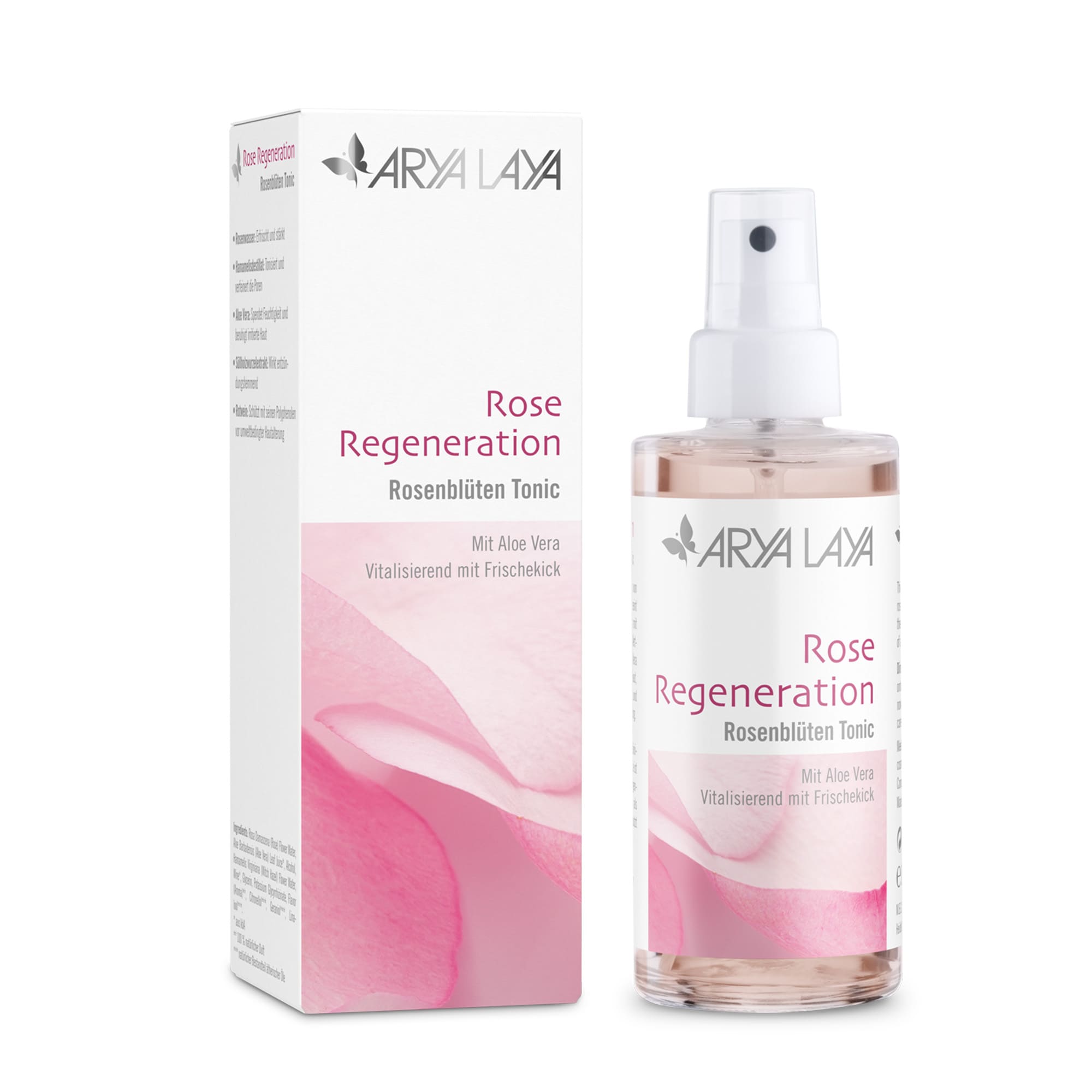 ARYA LAYA Rose Regeneration Rosenblüten Tonic, Glasflasche und Faltschachtel, 100 ml