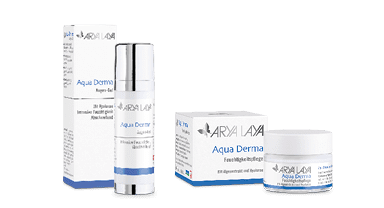 Produktübersicht der ARYA LAYA Pflegeserie Aqua Derma