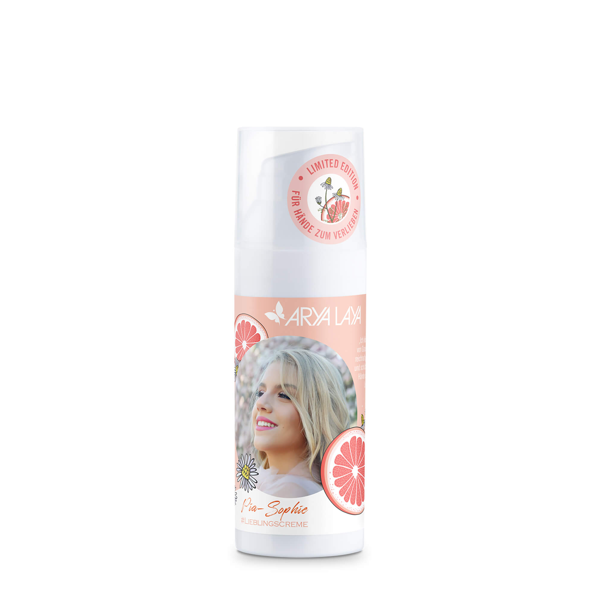 Airless-Spender mit ARYA LAYA Kamille-Grapefruit Handpflege Edition Pia-Sophie, 50 ml