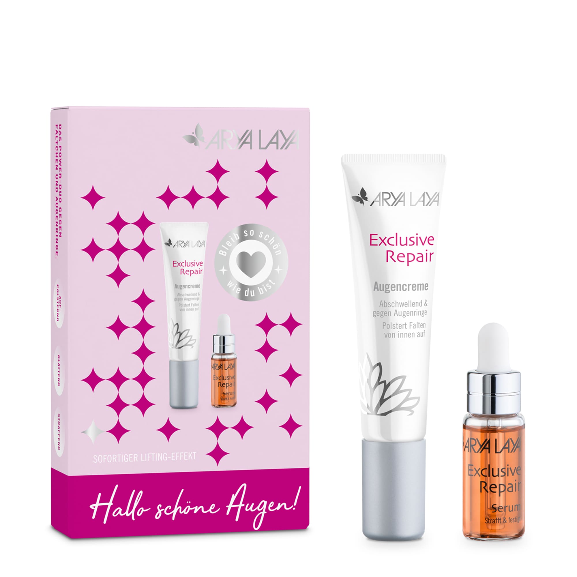 ARYA LAYA Exclusive Repair Augencreme, 15 ml und Serum 5 ml mit Faltschachtel