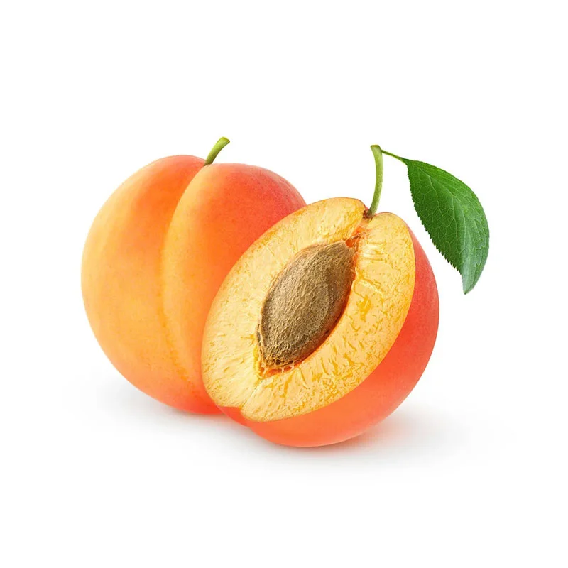Aprikosen, ganz und halbiert