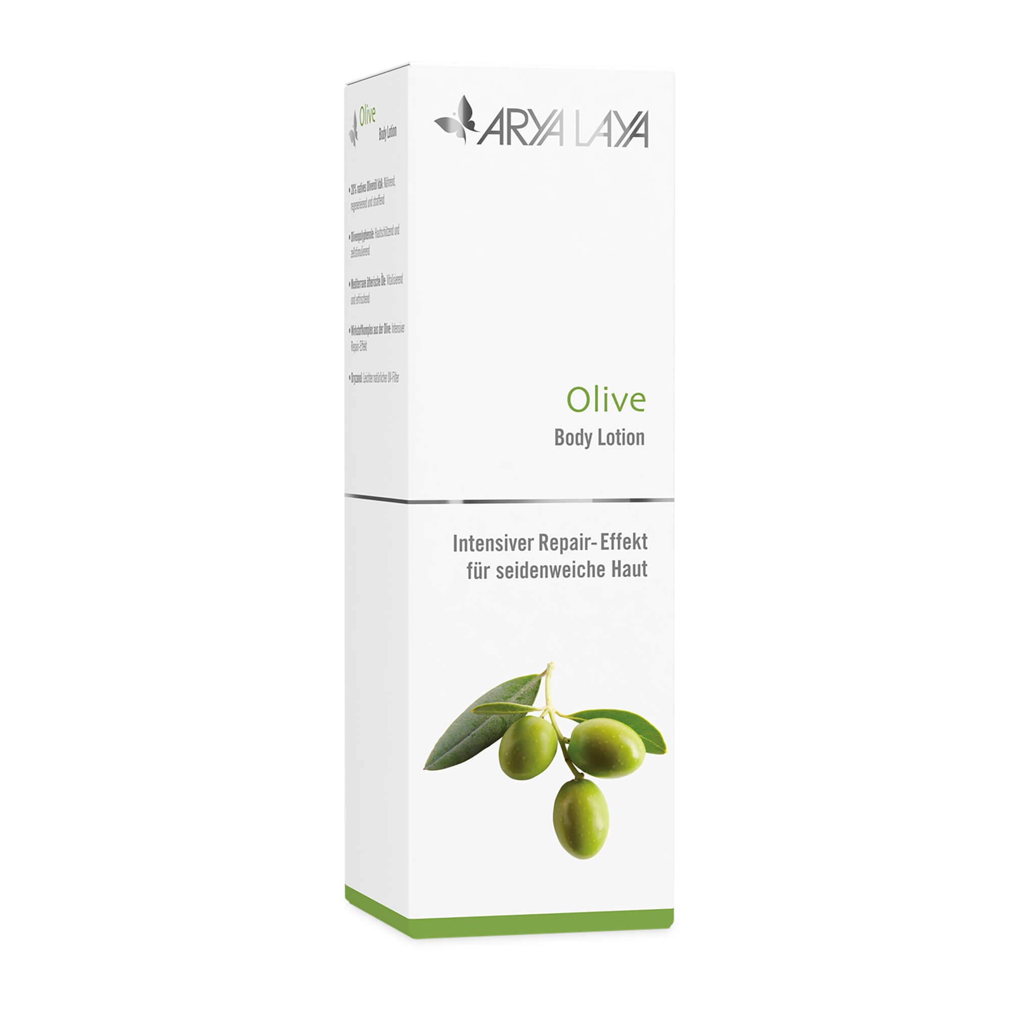 Body Lotion Olive, intensiver Repaireffekt, reichhaltige Pflege mit Zellschutz: für seidenweiche  Haut, 150 ml Faltschachtel