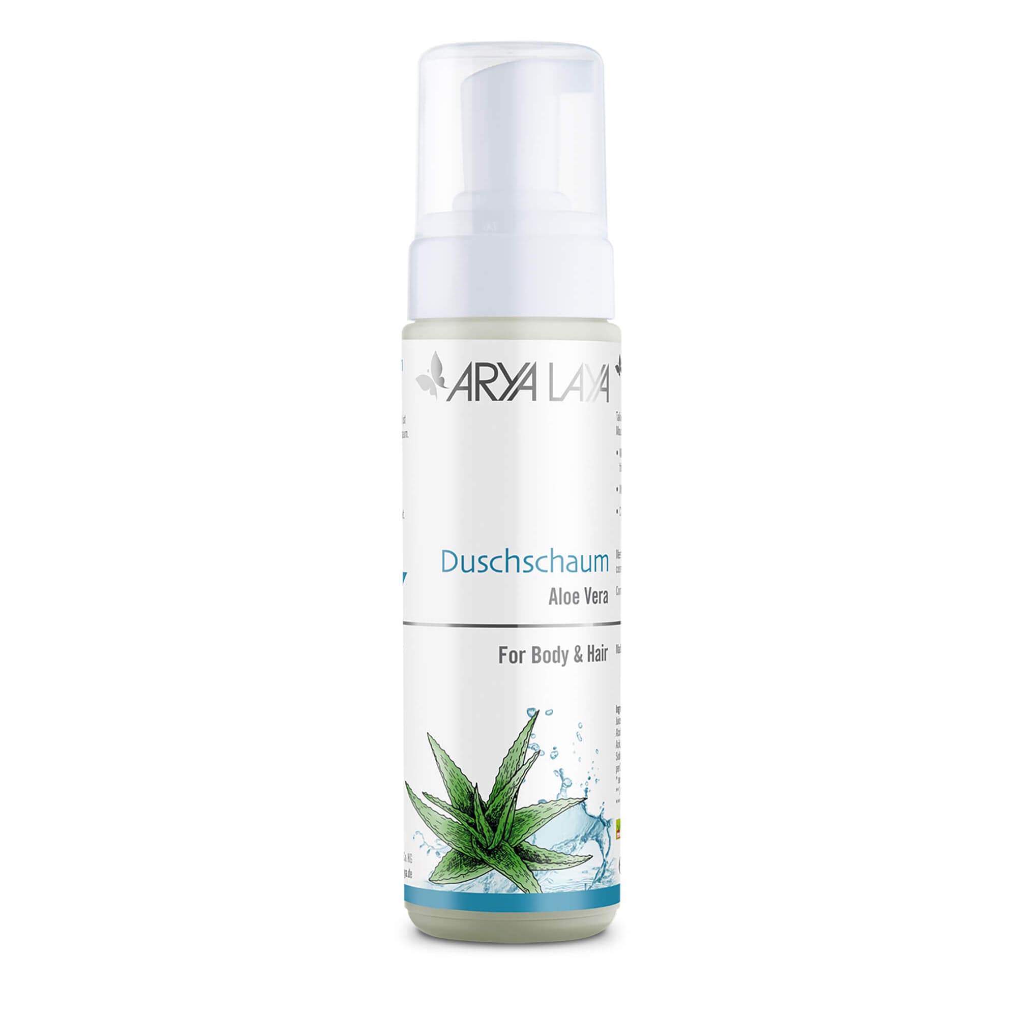 Airless-Spender mit ARYA LAYA Duschschaum Aloe Vera, 200 ml