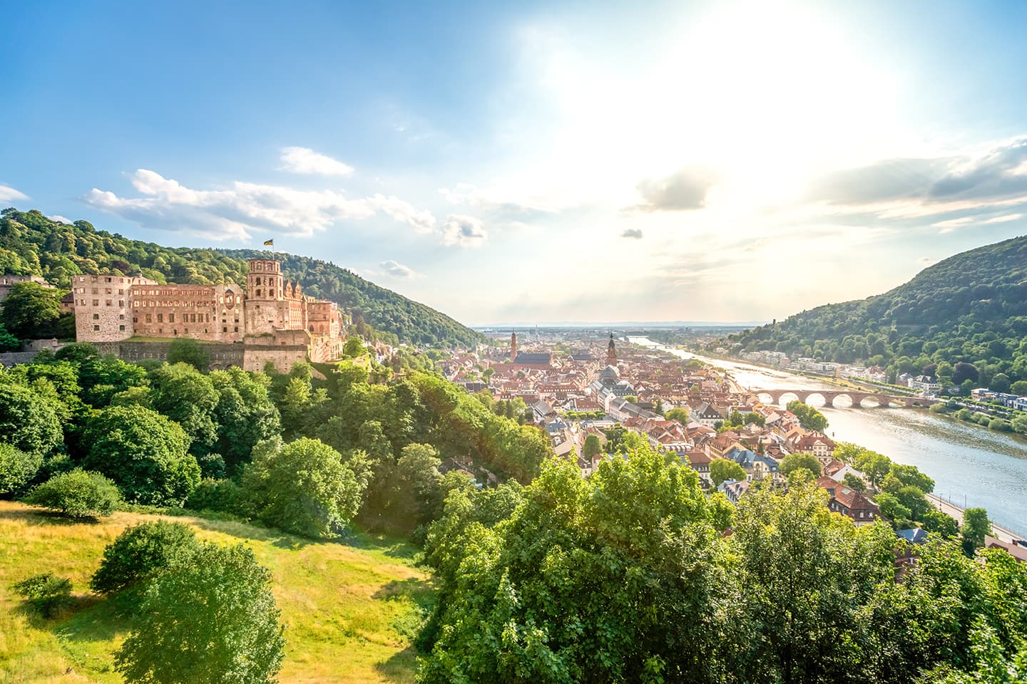 Heidelberg mit Schloss und Brücke