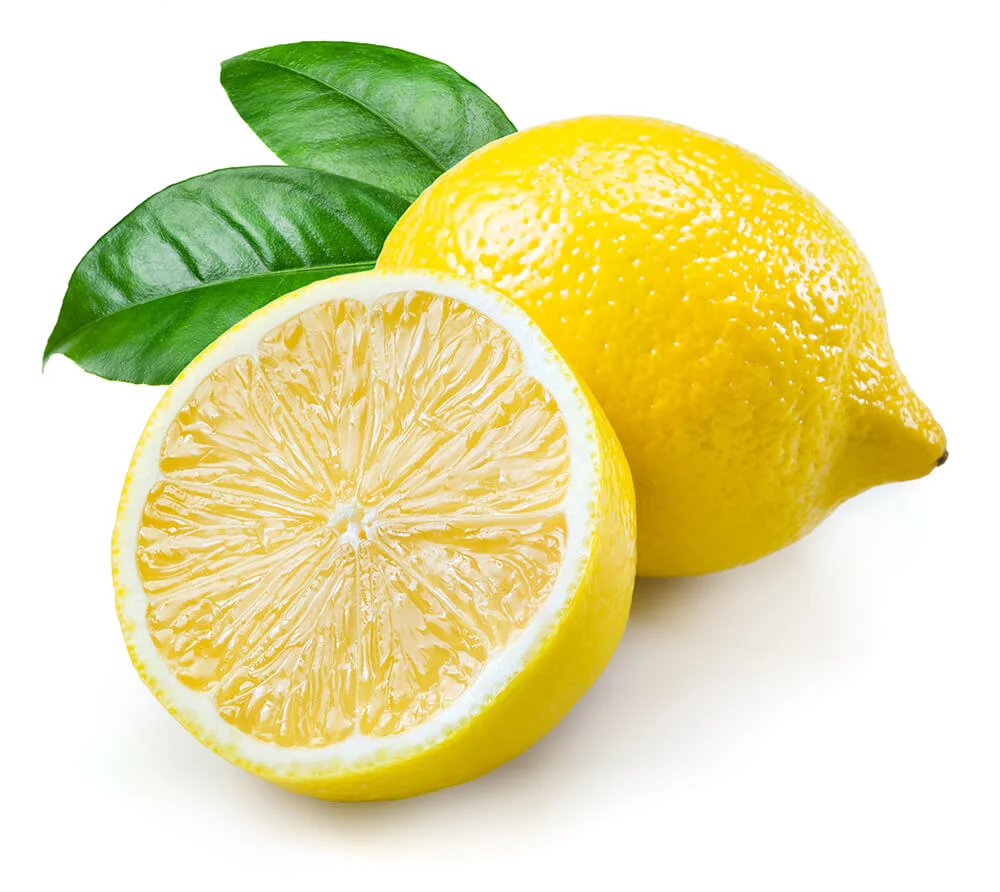 Zitronen, ganz und halbiert